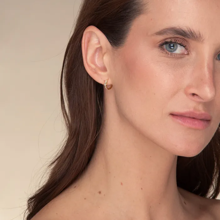 Earrings Camile Stone Square Zirconia Huggie Earrings Earrings Camile Stone Square Zirconia Huggie Earrings