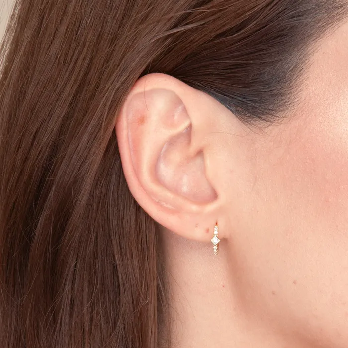 Earrings Camile Stone Square Zirconia Huggie Earrings Earrings Camile Stone Square Zirconia Huggie Earrings
