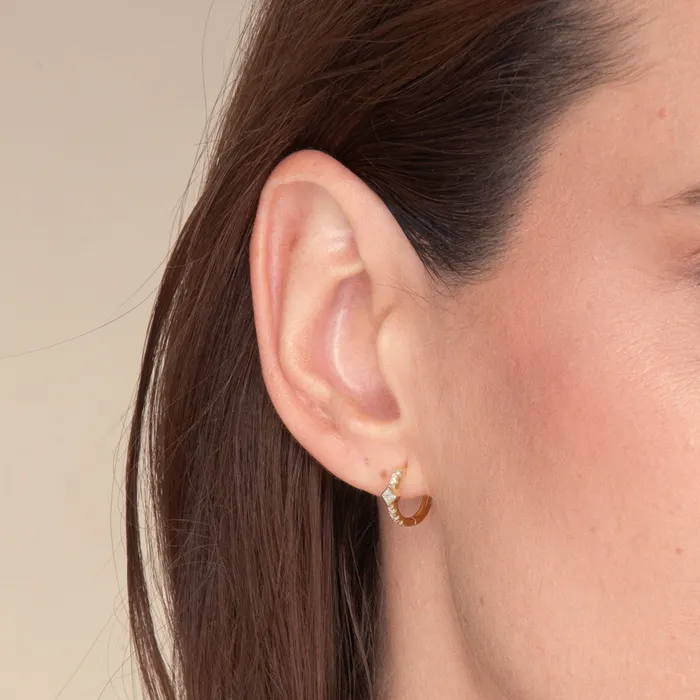 Earrings Camile Stone Square Zirconia Huggie Earrings Earrings Camile Stone Square Zirconia Huggie Earrings