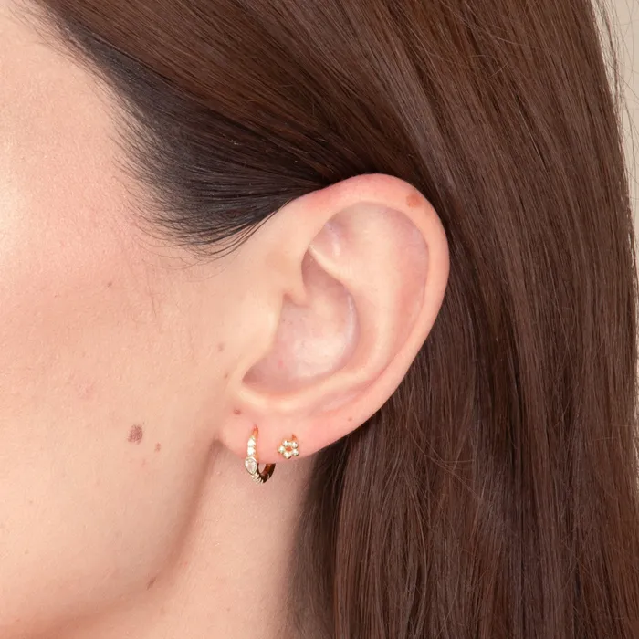 Earrings Camile Stone Teardrop Zirconia Huggie Earrings Earrings Camile Stone Teardrop Zirconia Huggie Earrings