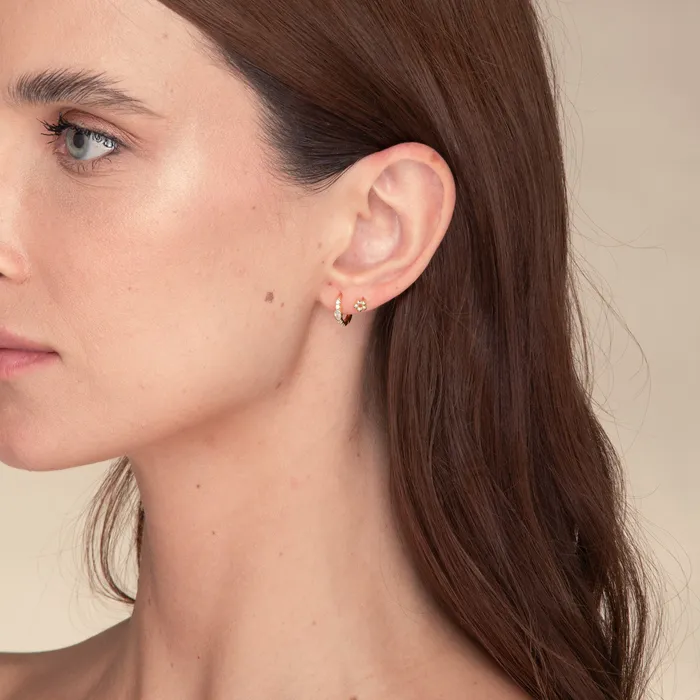 Earrings Camile Stone Teardrop Zirconia Huggie Earrings Earrings Camile Stone Teardrop Zirconia Huggie Earrings