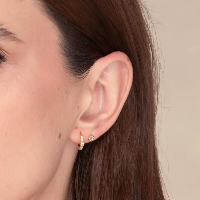 Earrings Camile Stone Teardrop Zirconia Huggie Earrings Earrings Camile Stone Teardrop Zirconia Huggie Earrings