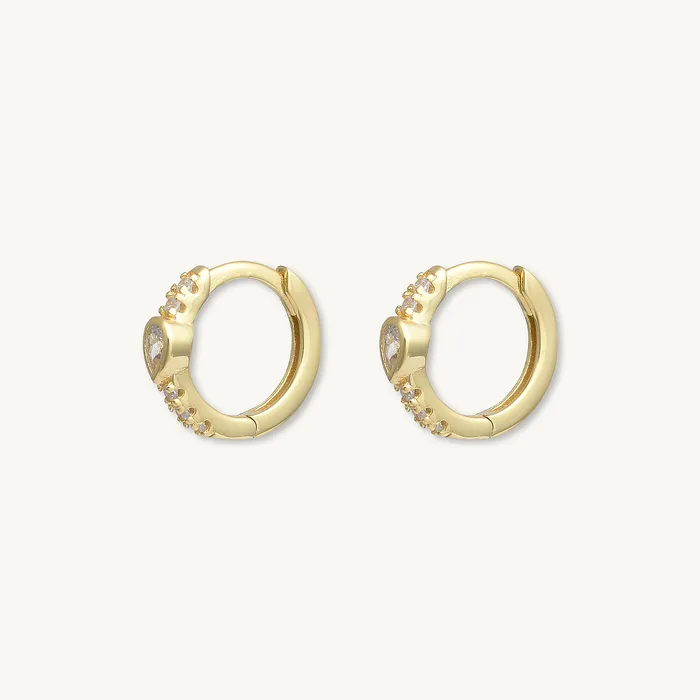 Earrings Camile Stone Teardrop Zirconia Huggie Earrings Earrings Camile Stone Teardrop Zirconia Huggie Earrings