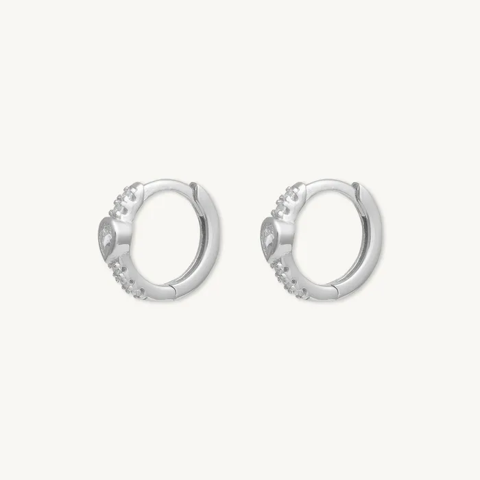 Earrings Camile Stone Teardrop Zirconia Huggie Earrings Earrings Camile Stone Teardrop Zirconia Huggie Earrings