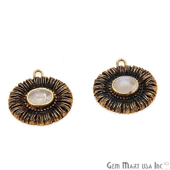 Earrings GemmartUSA DIY Rainbow Moonstone 24x23mm Oxidized Gold Earring Finding Connector 1pc Earrings GemmartUSA DIY Rainbow Moonstone 24x23mm Oxidized Gold Earring Finding Connector 1pc