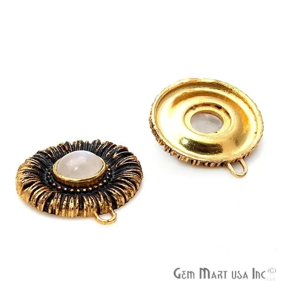 Earrings GemmartUSA DIY Rainbow Moonstone 24x23mm Oxidized Gold Earring Finding Connector 1pc Earrings GemmartUSA DIY Rainbow Moonstone 24x23mm Oxidized Gold Earring Finding Connector 1pc
