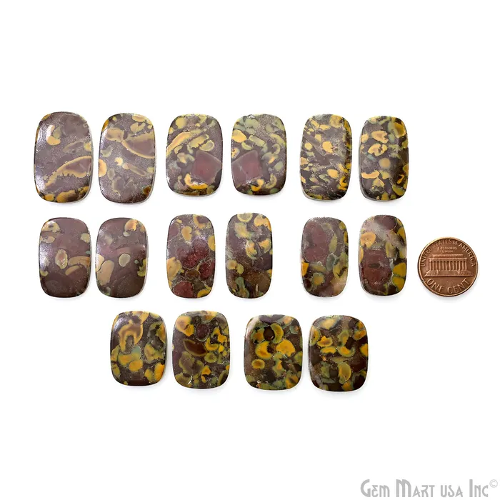 Earrings GemMartUSA Fruit Jasper Octagon Shape 26x16mm Loose Gemstone For Earring Pair