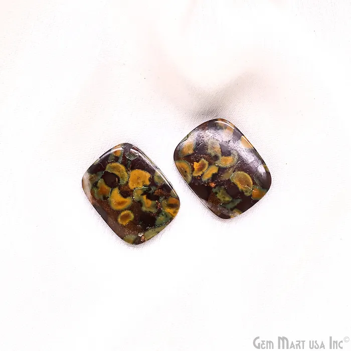 Earrings GemMartUSA Fruit Jasper Octagon Shape 26x16mm Loose Gemstone For Earring Pair