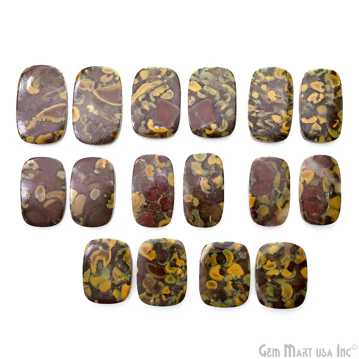 Earrings GemMartUSA Fruit Jasper Octagon Shape 26x16mm Loose Gemstone For Earring Pair