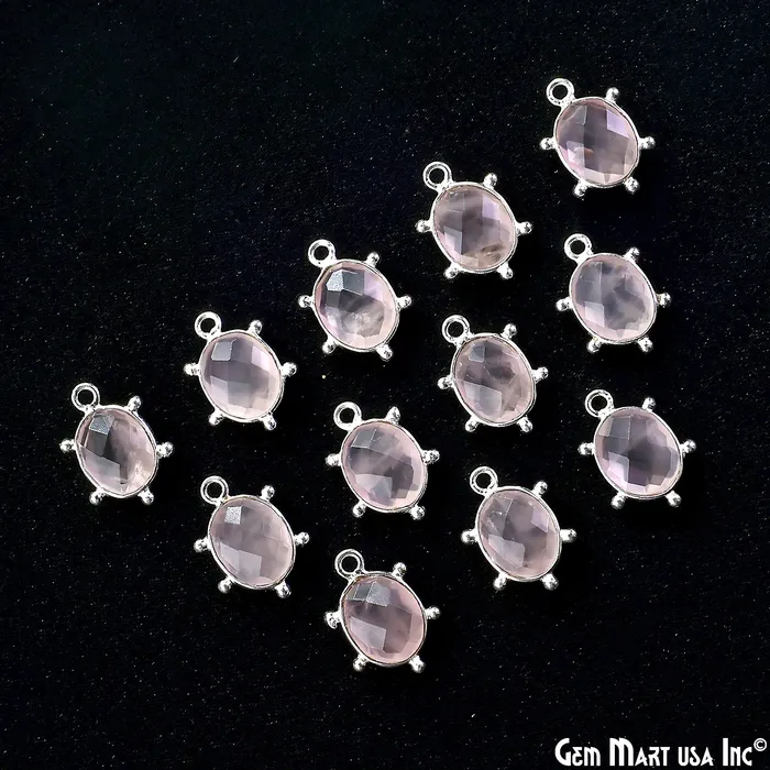 Earrings GemMartUSA Rose Quartz Oval 15x11mm Design Bezel Silver Plated Single Bail Gemstone Connector Earrings GemMartUSA Rose Quartz Oval 15x11mm Design Bezel Silver Plated Single Bail Gemstone Connector