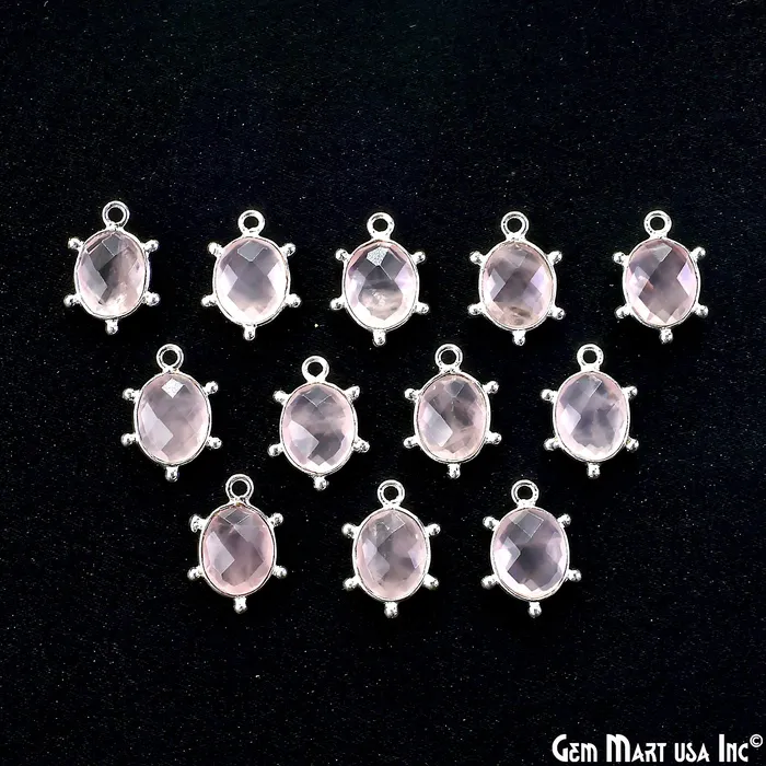 Earrings GemMartUSA Rose Quartz Oval 15x11mm Design Bezel Silver Plated Single Bail Gemstone Connector Earrings GemMartUSA Rose Quartz Oval 15x11mm Design Bezel Silver Plated Single Bail Gemstone Connector
