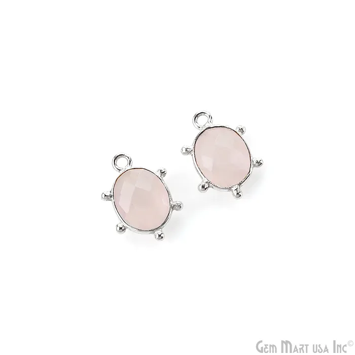 Earrings GemMartUSA Rose Quartz Oval 15x11mm Design Bezel Silver Plated Single Bail Gemstone Connector Earrings GemMartUSA Rose Quartz Oval 15x11mm Design Bezel Silver Plated Single Bail Gemstone Connector