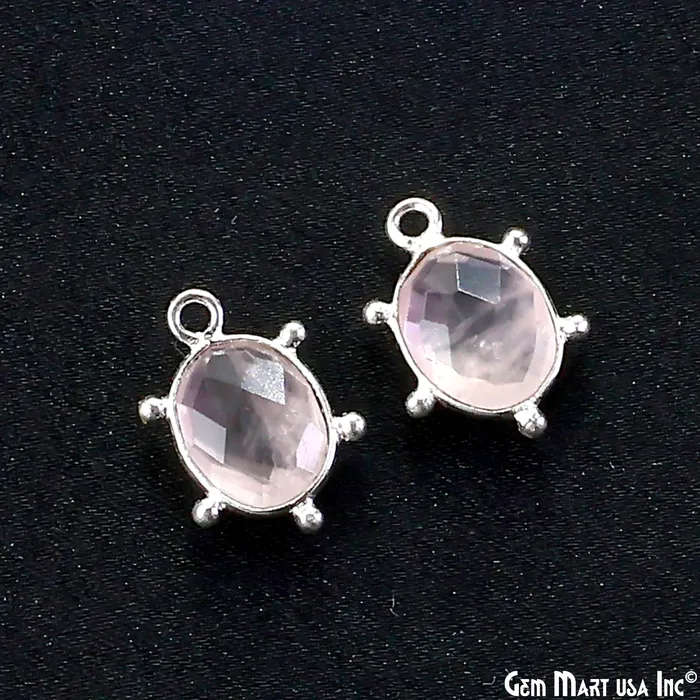 Earrings GemMartUSA Rose Quartz Oval 15x11mm Design Bezel Silver Plated Single Bail Gemstone Connector Earrings GemMartUSA Rose Quartz Oval 15x11mm Design Bezel Silver Plated Single Bail Gemstone Connector