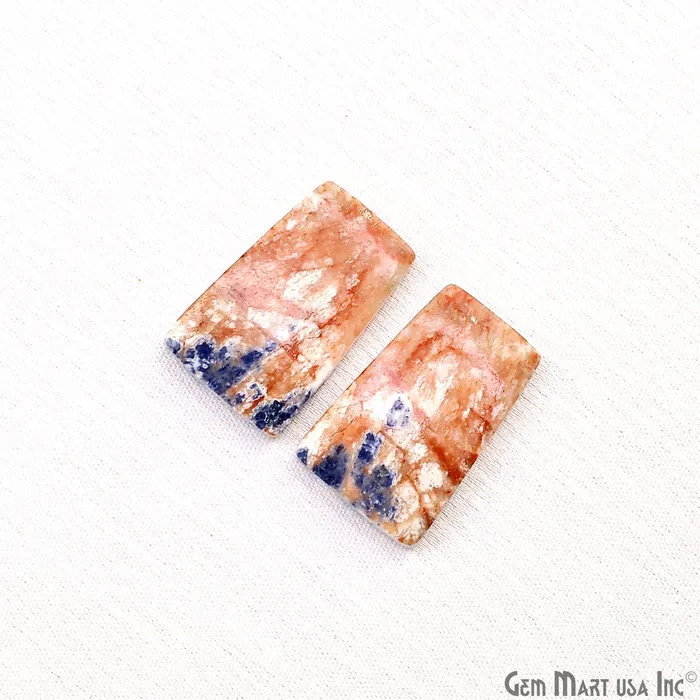 Earrings GemMartUSA Sodalite Free Form 24x15mm Loose Gemstone For Earring Pair