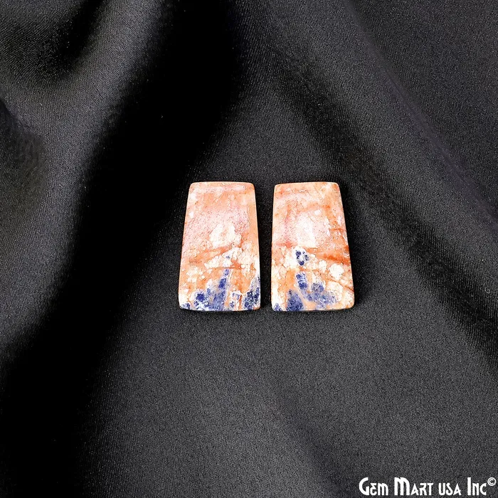 Earrings GemMartUSA Sodalite Free Form 24x15mm Loose Gemstone For Earring Pair