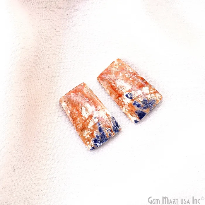 Earrings GemMartUSA Sodalite Free Form 24x15mm Loose Gemstone For Earring Pair
