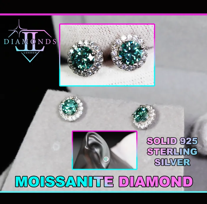 Earrings Green Moissanite Diamond Ear Studs Moissanite Diamond Ear Studs Lab Diamonds London Earrings Green Moissanite Diamond Ear Studs Moissanite Diamond Ear Studs Lab Diamonds London