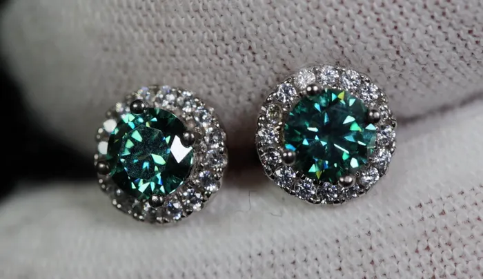 Earrings Green Moissanite Diamond Ear Studs Moissanite Diamond Ear Studs Lab Diamonds London