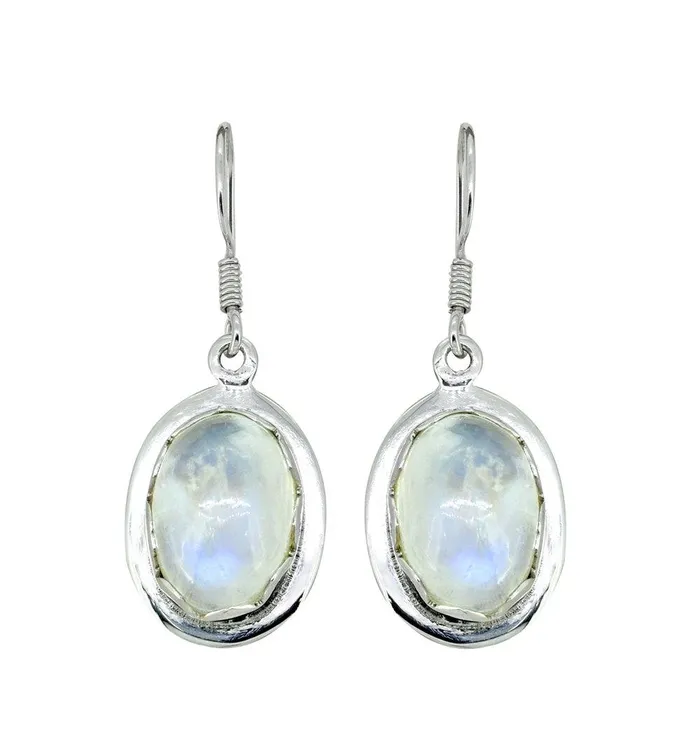 Earrings Moonstone Solid 925 Sterling Silver Dangle Earrings YoTreasure