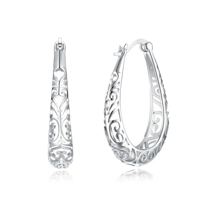 Earrings Personalized Jewel 925 Sterling Silver Vintage Hoop Earrings for Women Extraordinary Design Fashion Jewelry 2 Color Options Earrings Personalized Jewel 925 Sterling Silver Vintage Hoop Earrings for Women Extraordinary Design Fashion Jewelry 2 Color Options