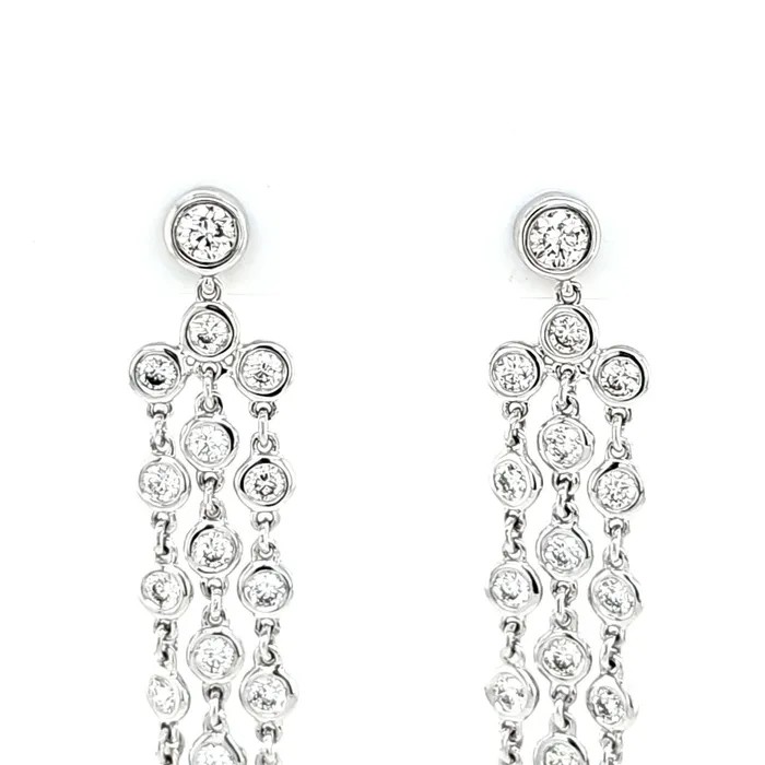 Earrings Wilkerson Assoc 14k White Gold 120ctw Bezel Diamond Chain Dangle Earrings I8097 Earrings Wilkerson Assoc 14k White Gold 120ctw Bezel Diamond Chain Dangle Earrings I8097