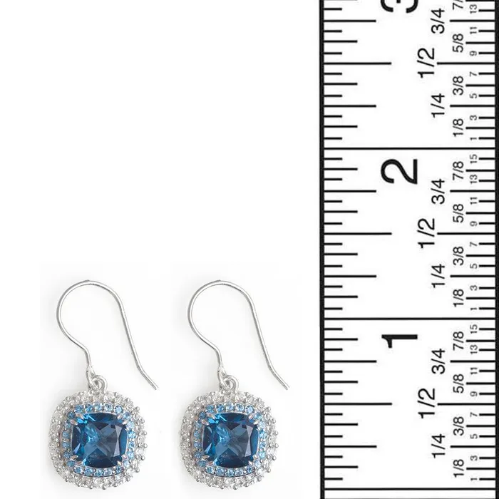 Earrings YoTreasure 3 Cts London Blue Topaz Solid 925 Sterling Silver Dangle Earrings Jewelry