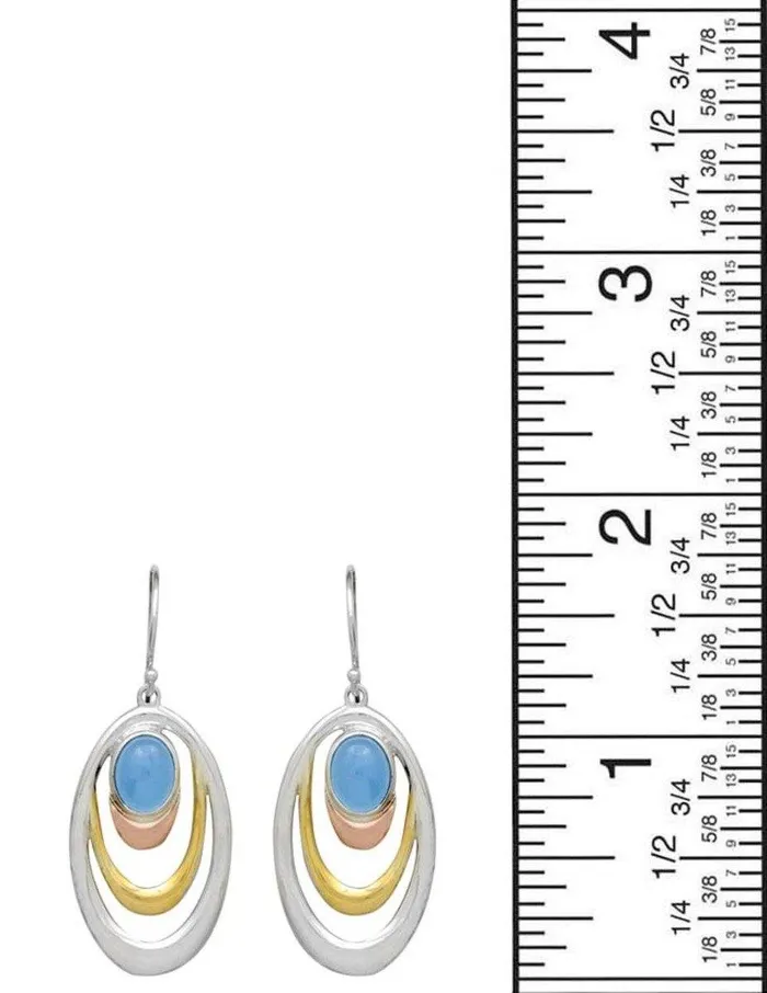 Earrings YoTreasure Blue Chalcedony 925 Solid Sterling Silver Brass Earrings
