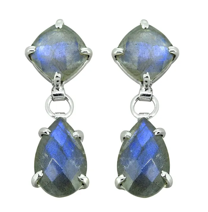 Earrings YoTreasure Labradorite Solid 925 Sterling Silver Drop Earrings Jewelry