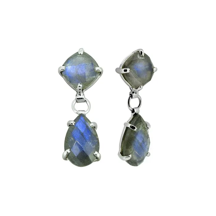 Earrings YoTreasure Labradorite Solid 925 Sterling Silver Drop Earrings Jewelry