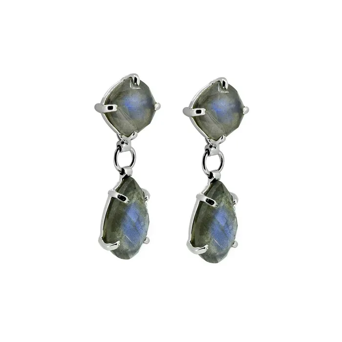Earrings YoTreasure Labradorite Solid 925 Sterling Silver Drop Earrings Jewelry