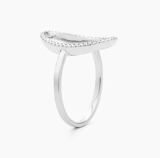 Ella Stein Ella Stein Silver Diamond Oval Ring SI3489 Rings