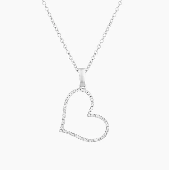 Ella Stein Necklaces Ella Stein Sterling SilverGold Plated Hanging Diamond Heart Necklace Ella Stein Necklaces Ella Stein Sterling SilverGold Plated Hanging Diamond Heart Necklace