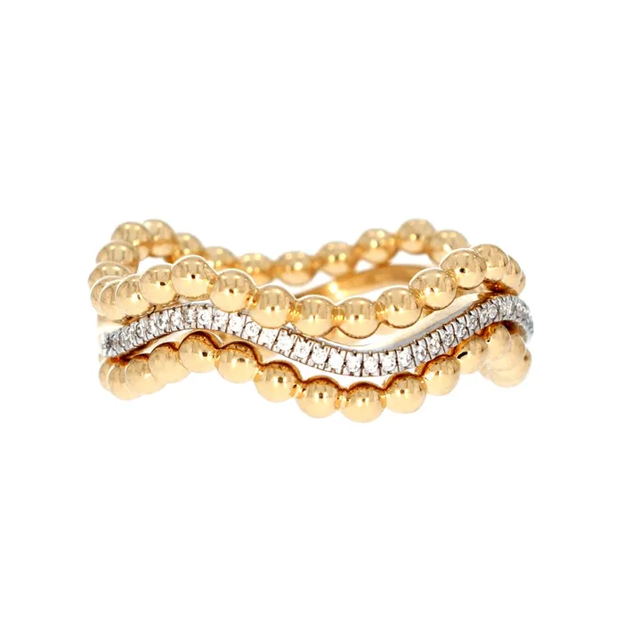 Ella Stein Rings Ella Stein Gold Diamond Triple Ring Set SI3449
