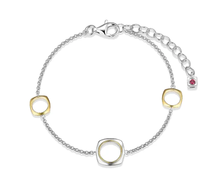 ELLE Bracelets ELLE Two Tone Open Square Station Bracelet SI6071