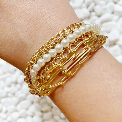 Ellison and Young Bracelets Multi Chain Pearl Bracelet