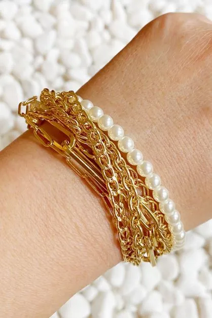Ellison and Young Bracelets Multi Chain Pearl Bracelet