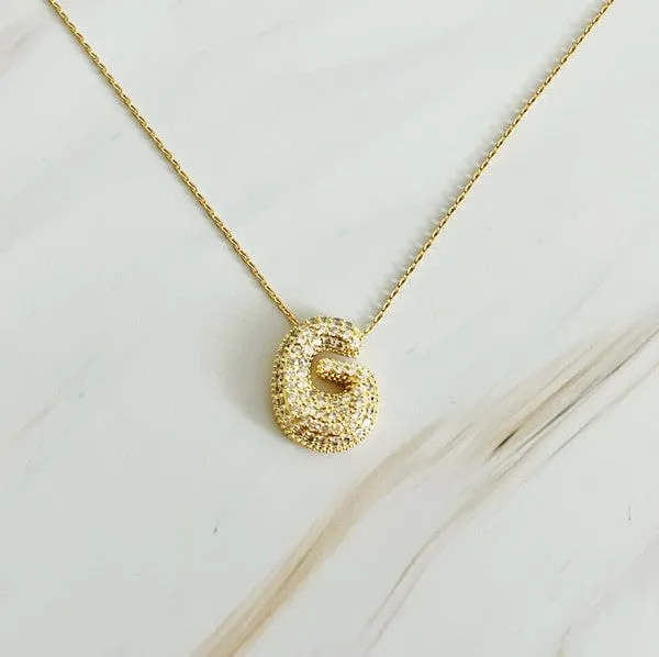 Ellison and Young Necklaces Crystal Bubble Initial Necklace