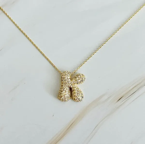 Ellison and Young Necklaces Crystal Bubble Initial Necklace