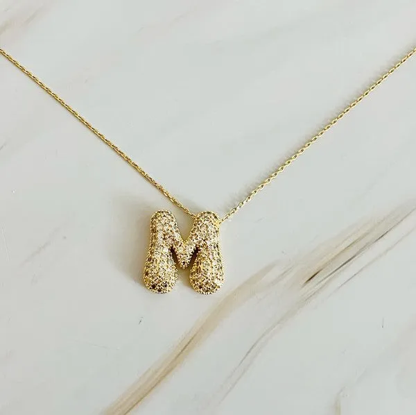 Ellison and Young Necklaces Crystal Bubble Initial Necklace