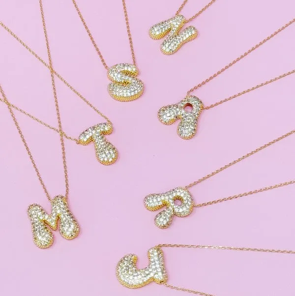 Ellison and Young Necklaces Crystal Bubble Initial Necklace