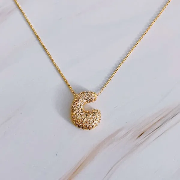 Ellison and Young Necklaces Crystal Bubble Initial Necklace