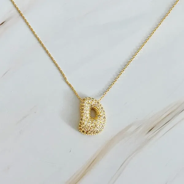 Ellison and Young Necklaces Crystal Bubble Initial Necklace