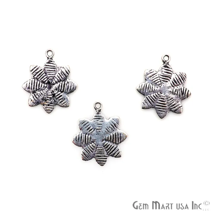 Flower Shape Oxidized 22x18mm Charm For Bracelets Pendants GemmartUSA Charm Necklaces Flower Shape Oxidized 22x18mm Charm For Bracelets Pendants GemmartUSA Charm Necklaces