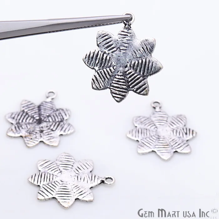 Flower Shape Oxidized 22x18mm Charm For Bracelets Pendants GemmartUSA Charm Necklaces Flower Shape Oxidized 22x18mm Charm For Bracelets Pendants GemmartUSA Charm Necklaces
