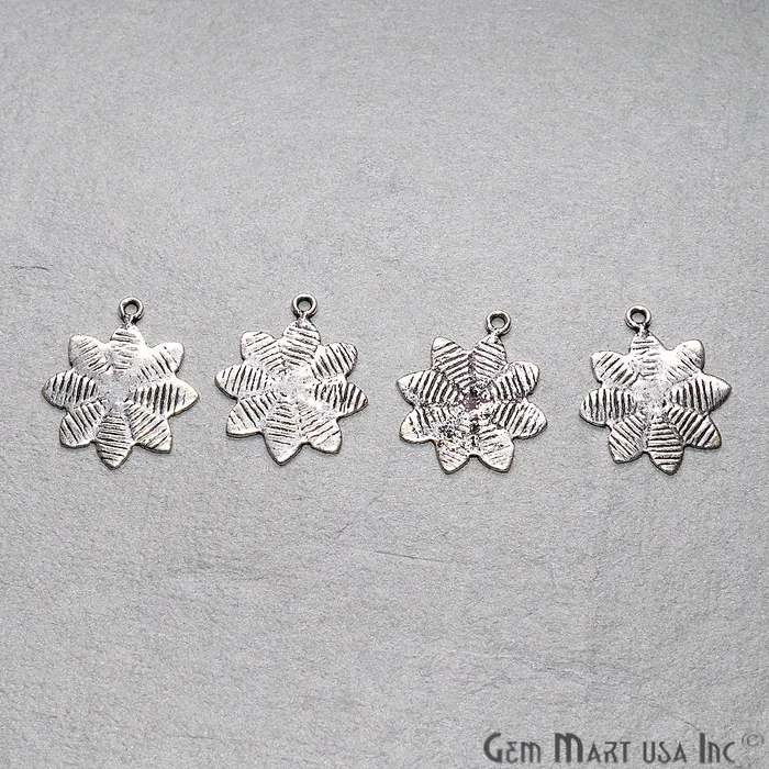 Flower Shape Oxidized 22x18mm Charm For Bracelets Pendants GemmartUSA Charm Necklaces Flower Shape Oxidized 22x18mm Charm For Bracelets Pendants GemmartUSA Charm Necklaces