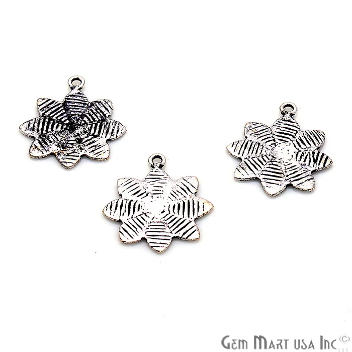 Flower Shape Oxidized 22x18mm Charm For Bracelets Pendants GemmartUSA Charm Necklaces Flower Shape Oxidized 22x18mm Charm For Bracelets Pendants GemmartUSA Charm Necklaces