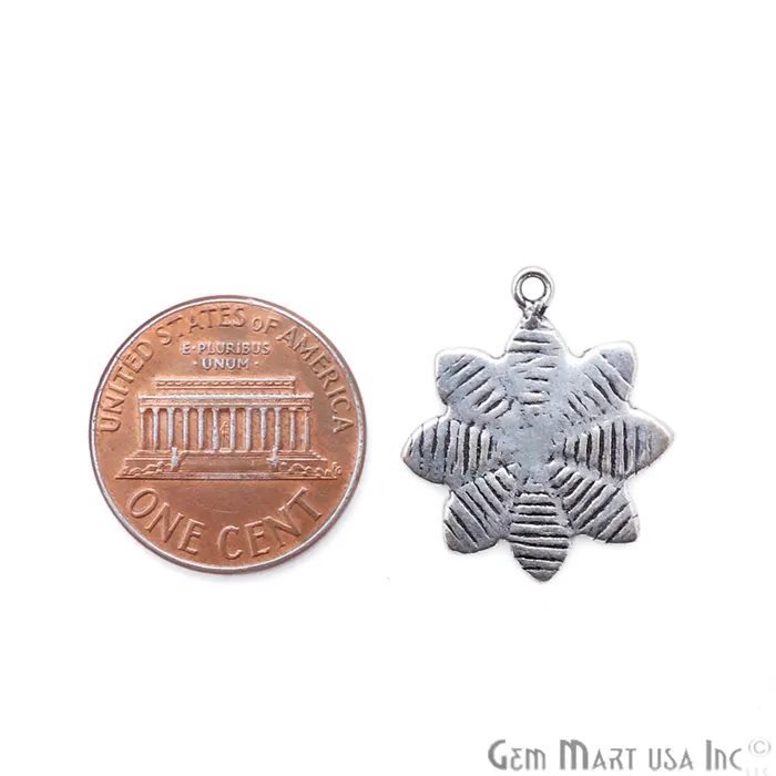 Flower Shape Oxidized 22x18mm Charm For Bracelets Pendants GemmartUSA Charm Necklaces Flower Shape Oxidized 22x18mm Charm For Bracelets Pendants GemmartUSA Charm Necklaces