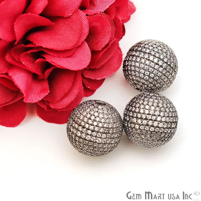 GemmartUSA Bracelets Cubic Zircon Round Beads Ball Silver Charm for Bracelet Pendants GemmartUSA Bracelets Cubic Zircon Round Beads Ball Silver Charm for Bracelet Pendants