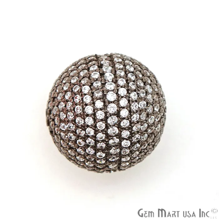 GemmartUSA Bracelets Cubic Zircon Round Beads Ball Silver Charm for Bracelet Pendants GemmartUSA Bracelets Cubic Zircon Round Beads Ball Silver Charm for Bracelet Pendants