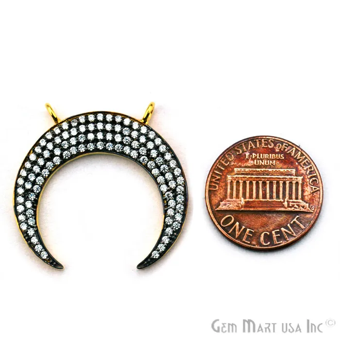 GemmartUSA Bracelets Moon CZ Pave Gold Vermeil Charm for Bracelet Pendants GemmartUSA Bracelets Moon CZ Pave Gold Vermeil Charm for Bracelet Pendants
